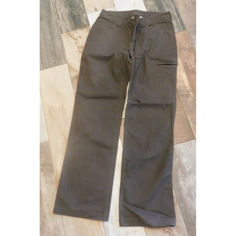 Duluth Trading Co Women's Canvas Stretch Work Pants Dark Brown 6 x 31